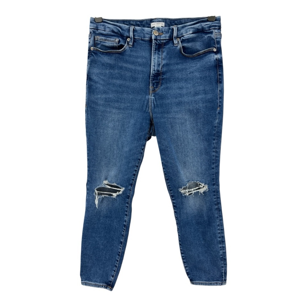 Good American Women’s Distressed Skinny Jeans Medium Wash Size 14-18
